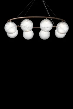 Miira 8 Oval lysekrone, mørk bronze/klar