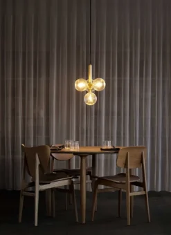 Miira 4 pendel, messing/klar