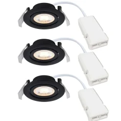 Monolo 3-kit indbygningsspot, sort