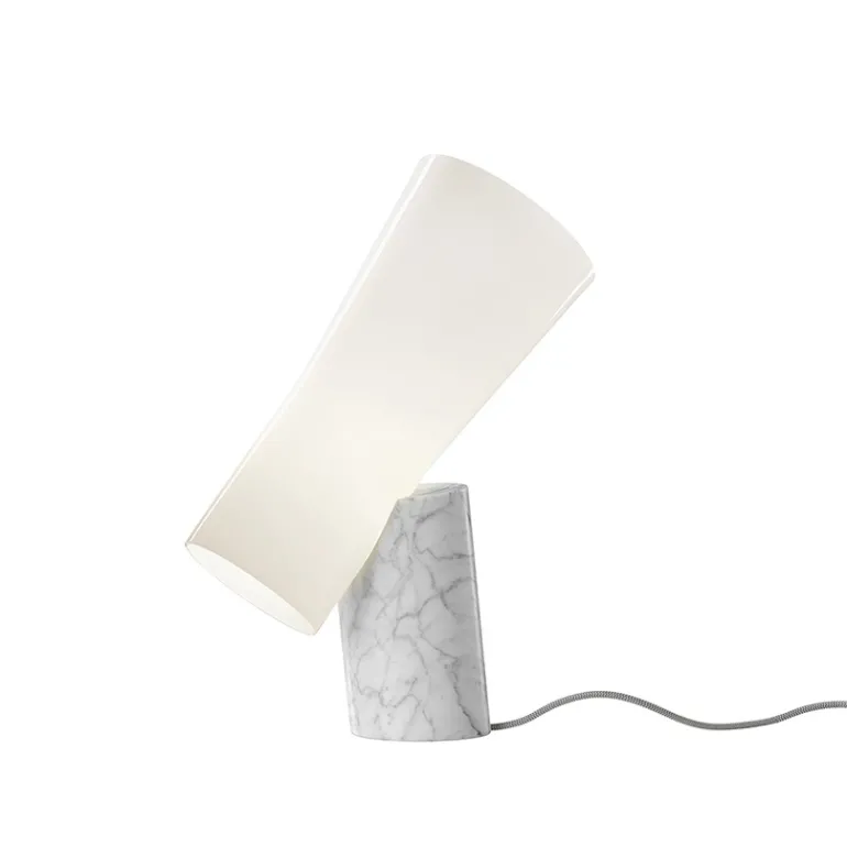 NILE bordlampe, hvid marmor