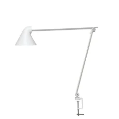 NJP bordlampe m/bordklemme, hvid