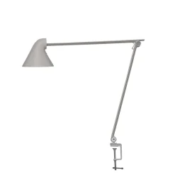 NJP bordlampe m/bordklemme, lys alu grå
