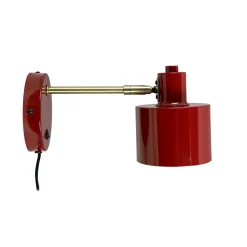 Ocean væglampe, mørkerød/messing