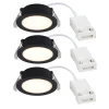 Olea 3-kit indbygningsspot, sort