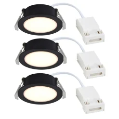 Olea 3-kit indbygningsspot, sort