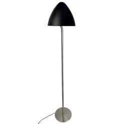 Oulu gulvlampe, sort/børstet stål