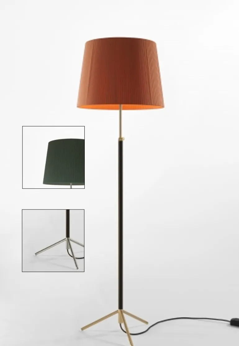 Pie de salón Gulvlampe G1 grøn/krom