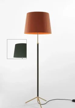 Pie de salón Gulvlampe G1 grøn/messing