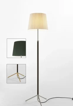 Pie de salón Gulvlampe G3 grøn/messing