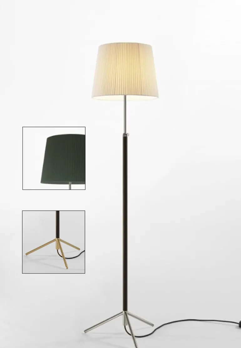 Pie de salón Gulvlampe G3 grøn/messing