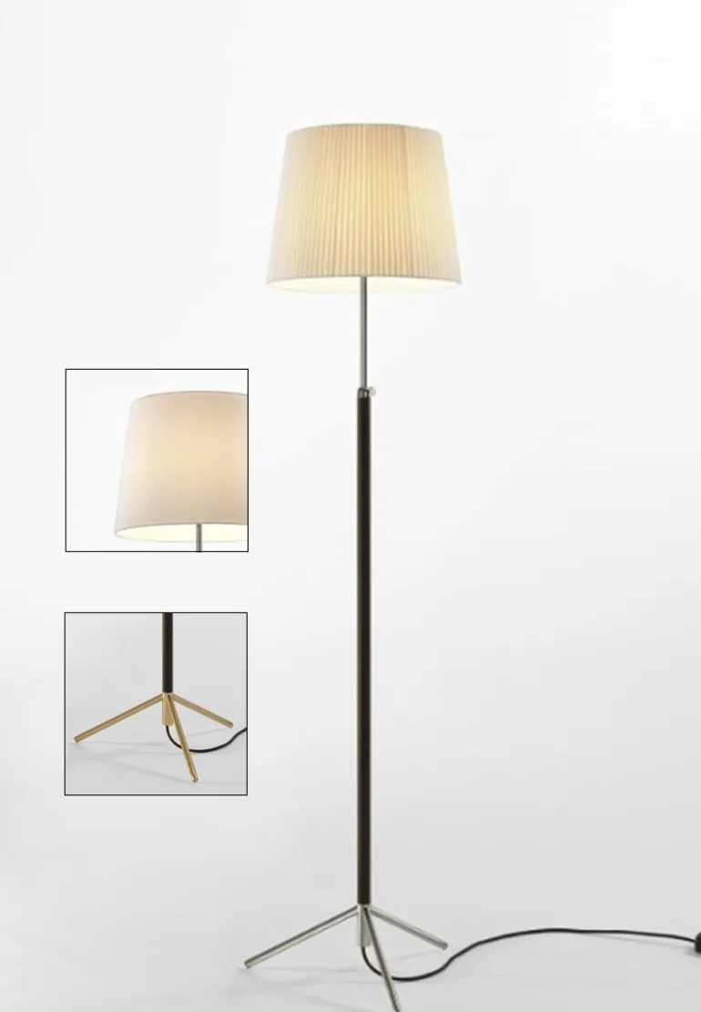 Pie de salón Gulvlampe G3 hvid/messing