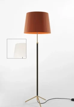 Pie de salón Gulvlampe G1 hvid/messing