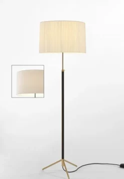 Pie de salón Gulvlampe G2 hvid/messing