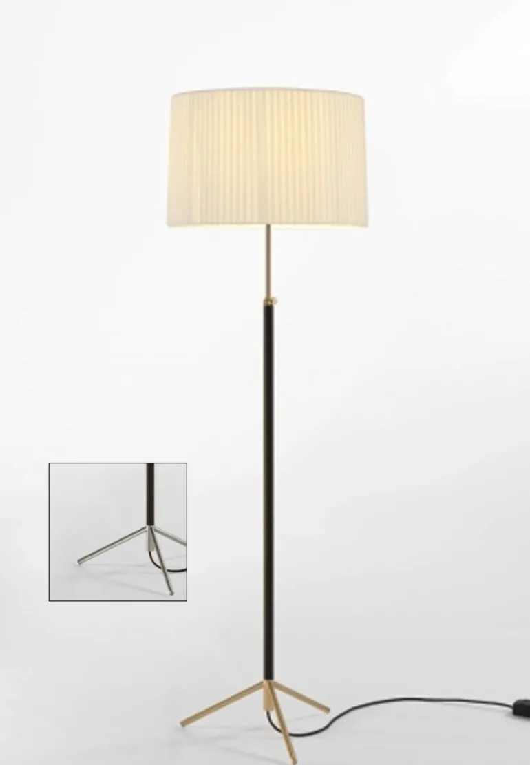 Pie de salón Gulvlampe G2 natur/krom