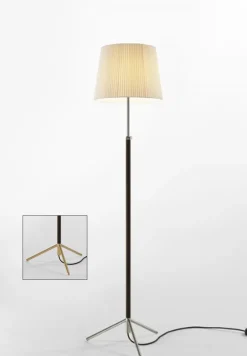Pie de salón Gulvlampe G3 natur/messing