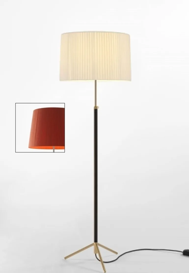 Pie de salón Gulvlampe G2 rød/messing