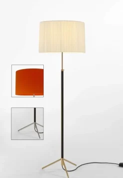 Pie de salón Gulvlampe G2 rød/krom