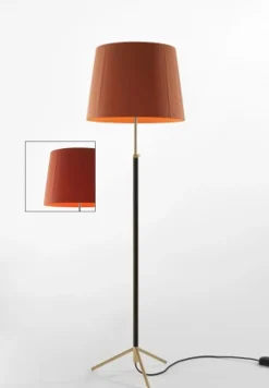 Pie de salón Gulvlampe G1 rød/messing