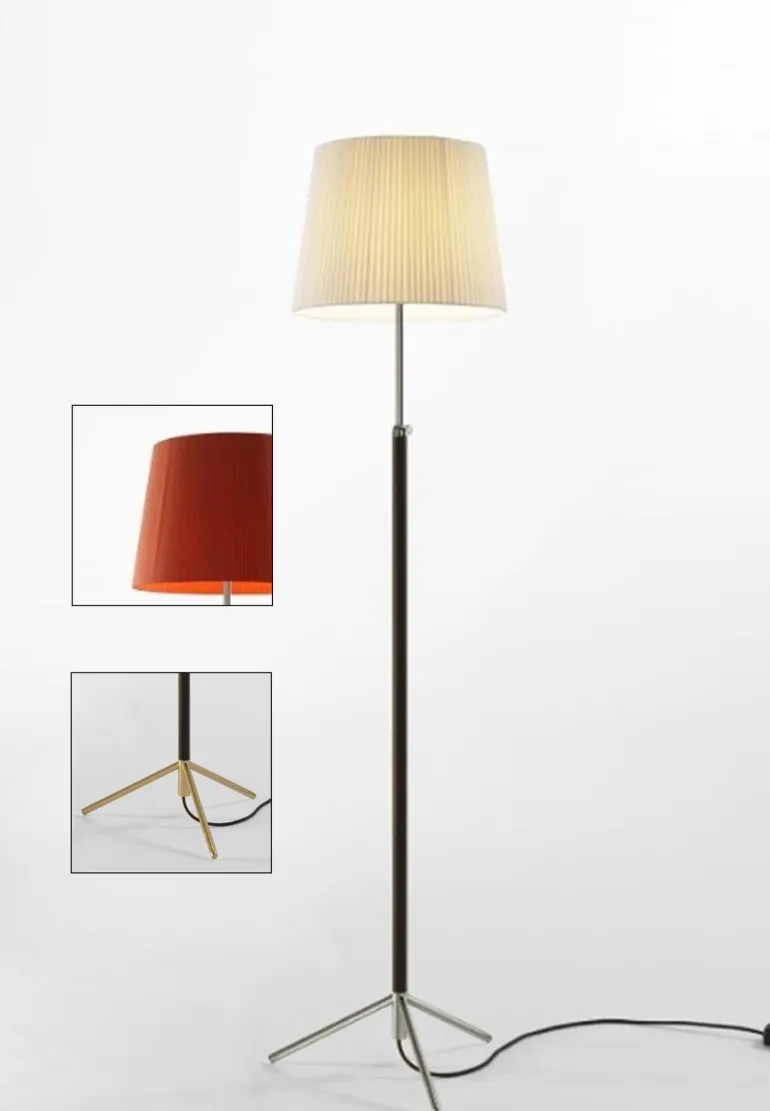 Pie de salón Gulvlampe G3 rød/messing