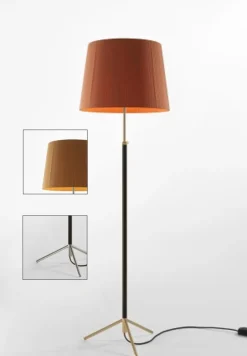 Pie de salón Gulvlampe G1 sennep/krom
