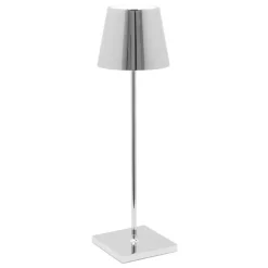 Poldina batterilampe / bordlampe, blank krom