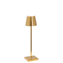 Poldina micro batterilampe / bordlampe, blank guld