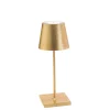 Poldina mini batterilampe / bordlampe, antik guld