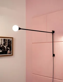 Potence pivotante mini væglampe, sort