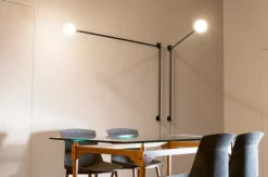 Potence pivotante væglampe, sort