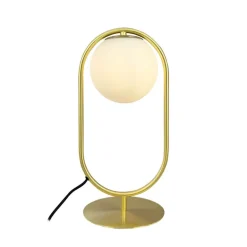 Reims bordlampe, messing/hvid