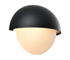 Scorpius Maxi Round udendørs væglampe, sort plast