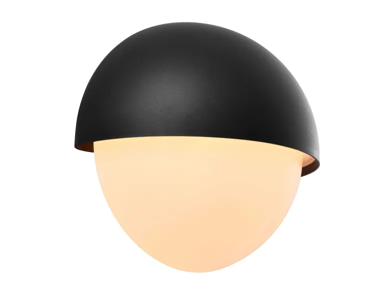 Scorpius Round udendørs væglampe, sort plast