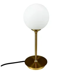 Sia bordlampe, messing/hvid