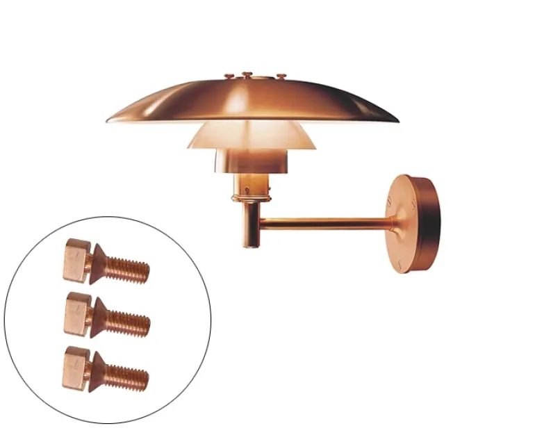 Sikkerhedsskruer for PH væglampe, kobber