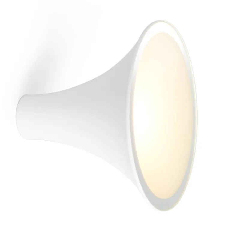 Sirens Væglampe Ø26,5 m. frosted glas og spejlkant, Hvid