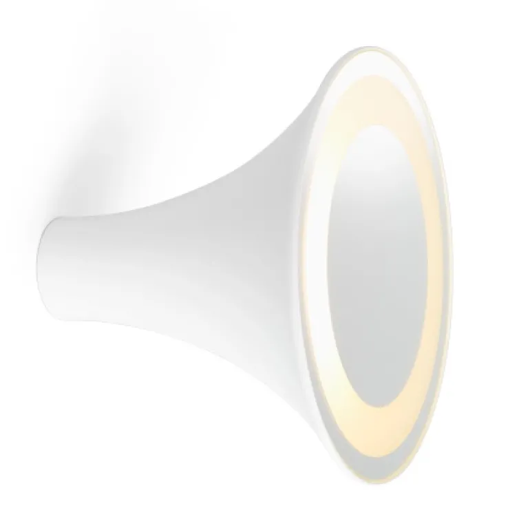 Sirens Væglampe Ø26,5 m. frosted glas og stort spejl, Hvid