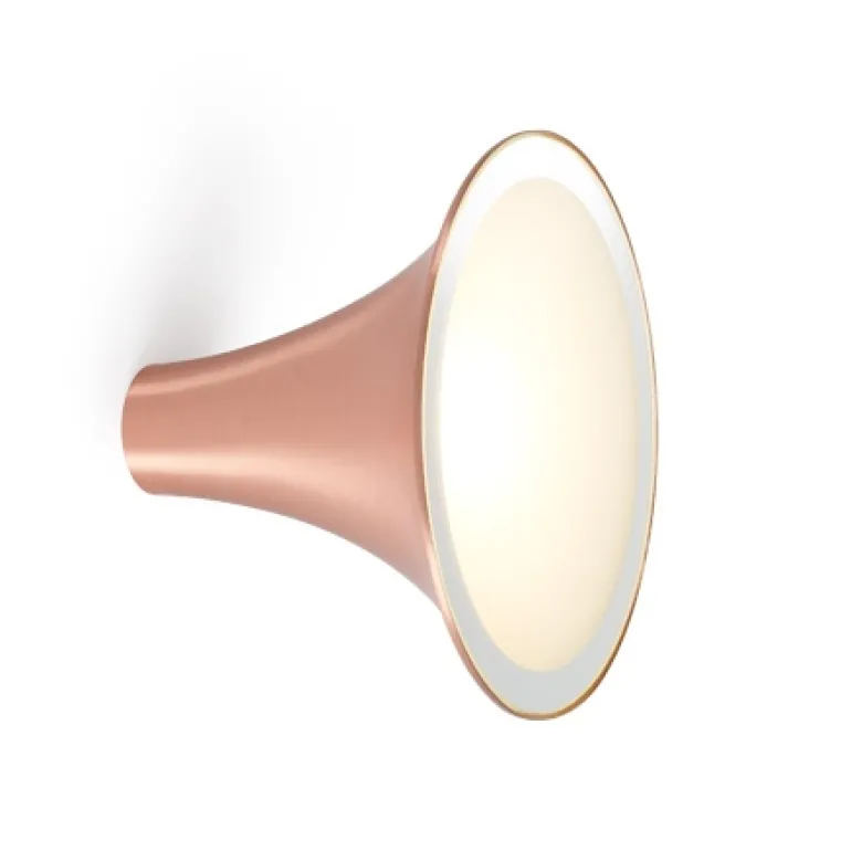 Sirens Væglampe Ø21 m. frosted glas og spejlkant, Kobber