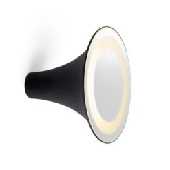 Sirens Væglampe Ø26,5 m. frosted glas og stort spejl, sort