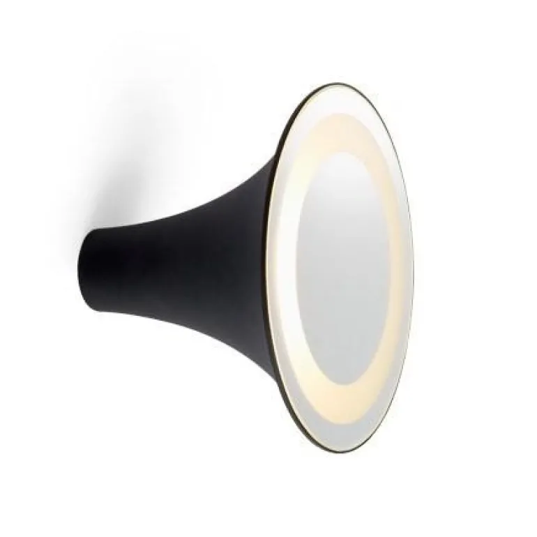 Sirens Væglampe Ø26,5 m. frosted glas og stort spejl, sort