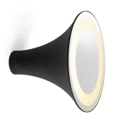 Sirens Væglampe Ø26,5 m. frosted glas og stort spejl, sort