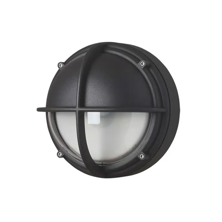 Skot LED udendørs væglampe / loftlampe, halvafskærmet klar/grafit