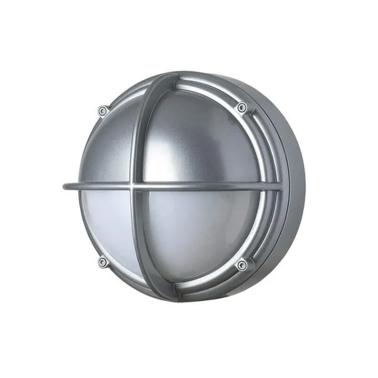 Skot LED udendørs væglampe / loftlampe, halvafskærmet opal/alu