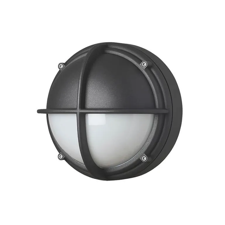 Skot LED udendørs væglampe / loftlampe, halvafskærmet opal/grafit