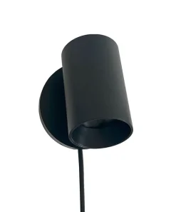 SpotOn1 Circle Wall m/afbryder væglampe/spot, sort