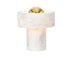 Stone Portable bordlampe / batterilampe, hvid/guld