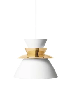 Sundowner pendel 400, messing/hvid