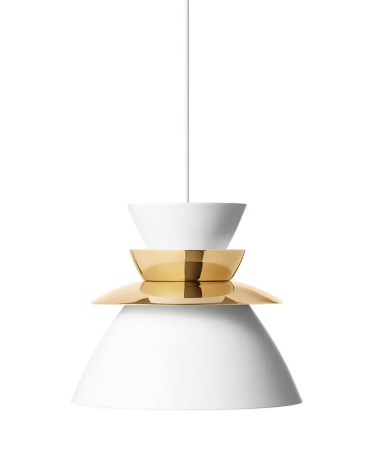 Sundowner pendel 400, messing/hvid