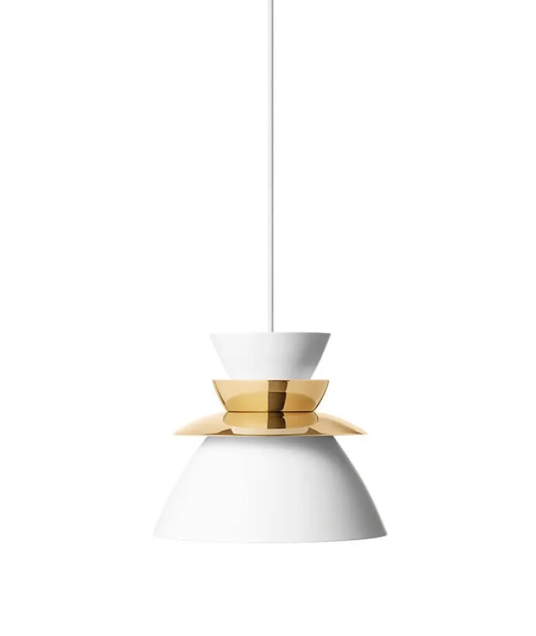 Sundowner pendel 250, messing/hvid