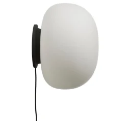 Supernate væglampe Ø38, opal/sort