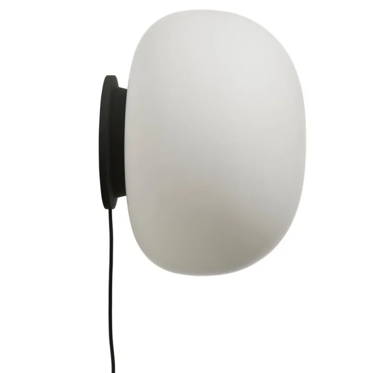 Supernate væglampe Ø38, opal/sort
